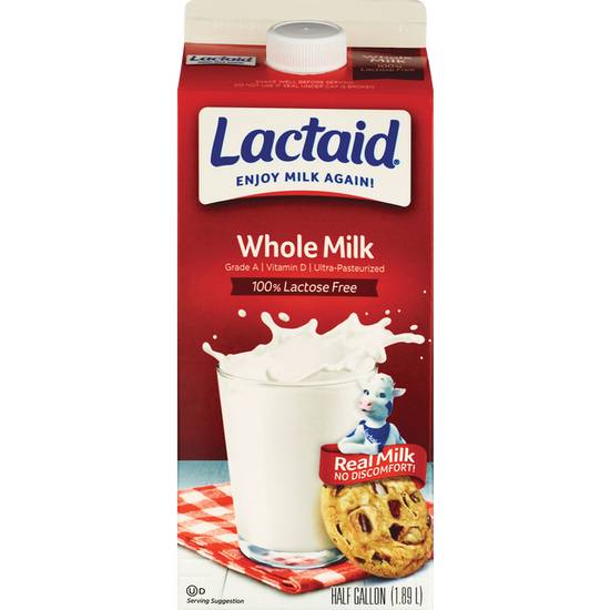 Lactaid 100% Lactose Free Whole Milk (1/2 Gallon)