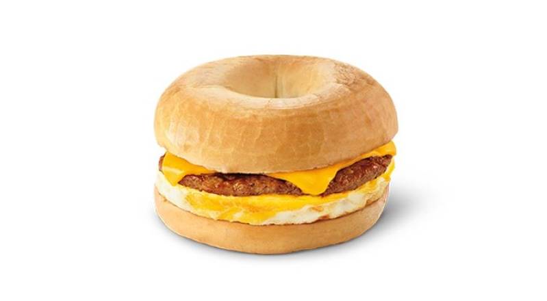 Sausage Bagel Breakfast Sandwich