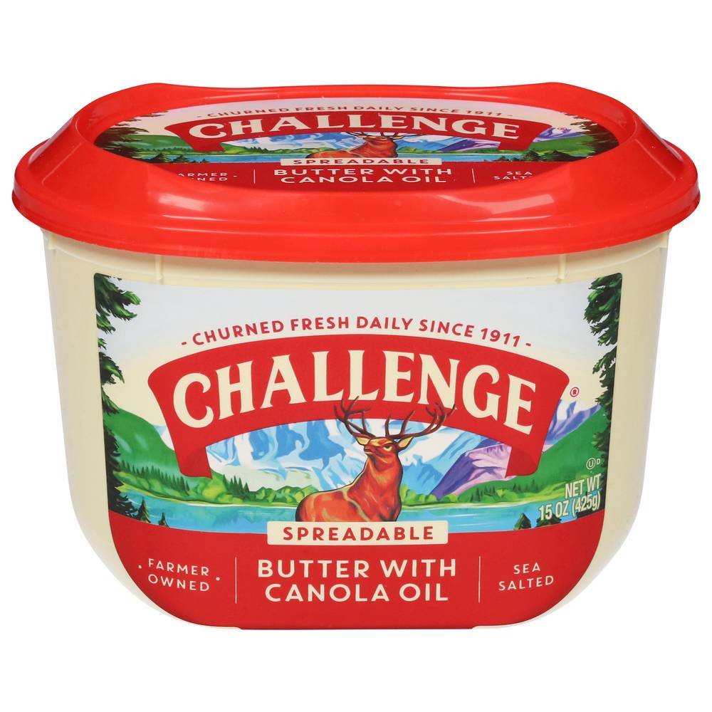 Challenge Butter Spreadable Sea Salted Butter With Canola Oil (15 oz)