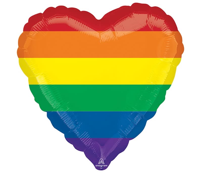 17 inch Rainbow Heart Balloon