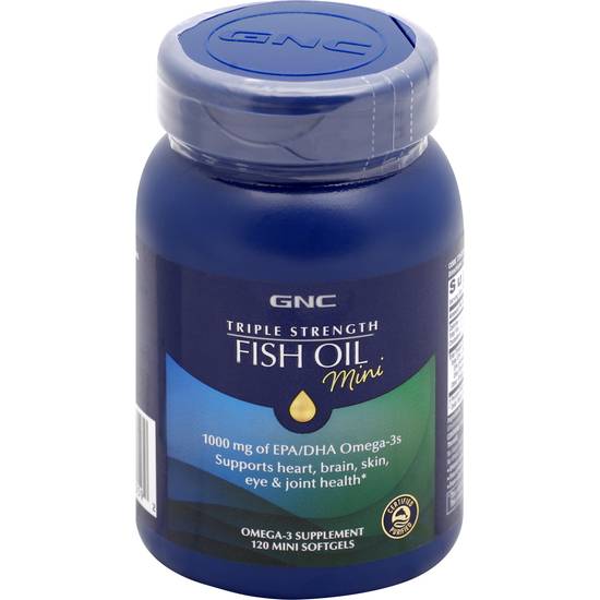 Gnc Triple Strength Fish Oil Mini Softgels (120 ct)