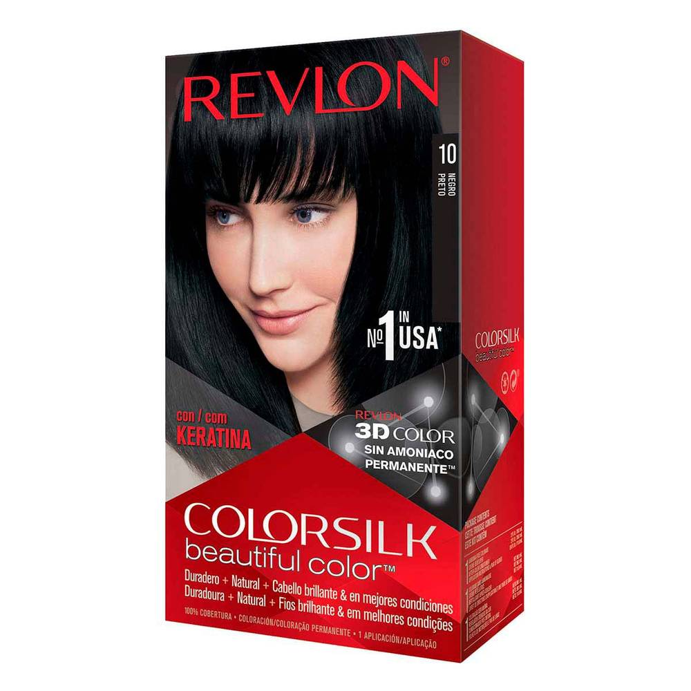 Revlon tinte para cabello colorsilk negro 10 (1 pieza)