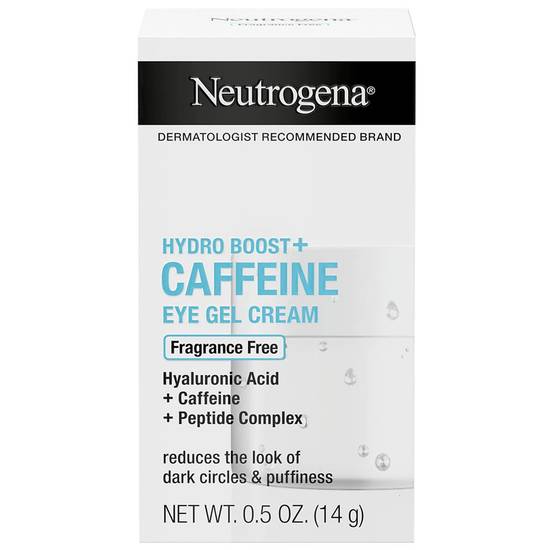 Neutrogena Hydro Boost+ Caffeine Eye Gel Cream, Unscented, 0.5 OZ