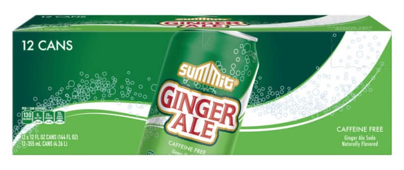 Summit Caffeine Free Ginger Ale Soda, 12 pack