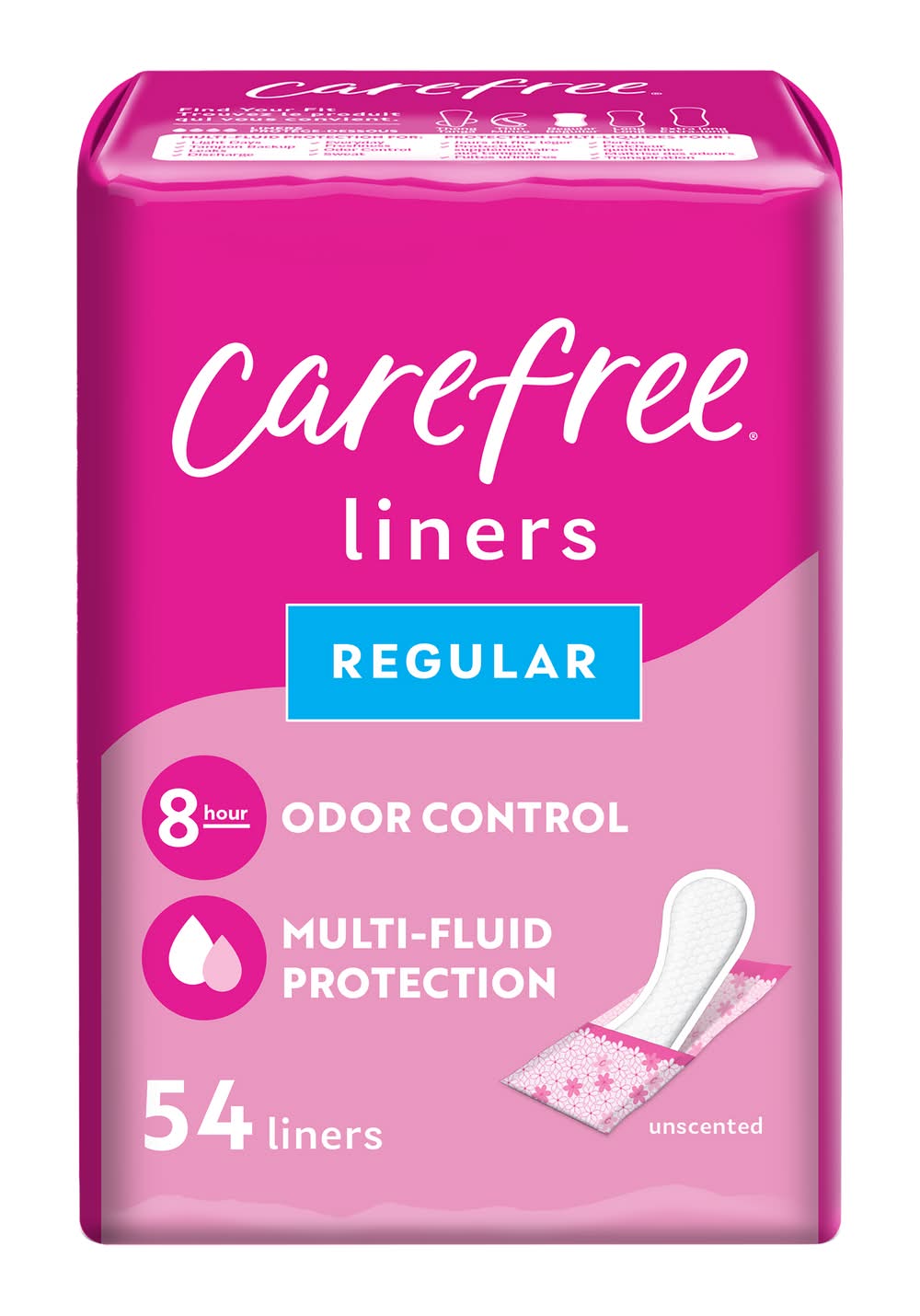 Carefree Acti Fresh Unscented Regular Liners (54 ct)