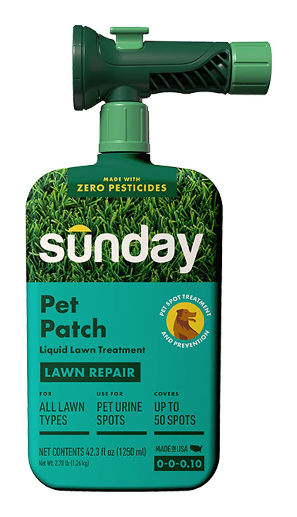 Sunday Pet Patch Ready-to-Spray Lawn Repair for Pet Spots -For All Grasses- 42.3 OZ- 2500 SQ FT