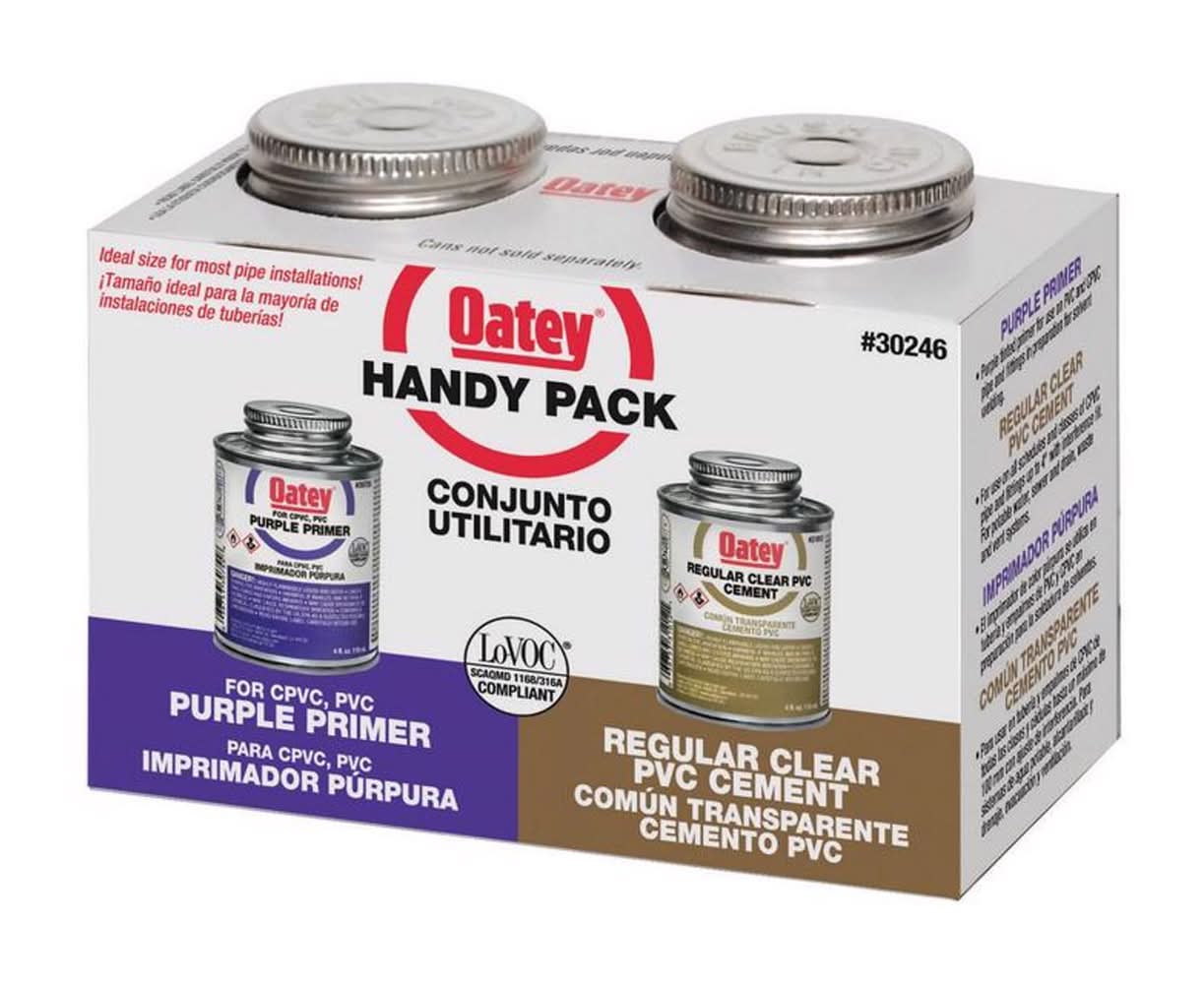 Oatey Handy Pack Clear/Purple Primer And Cement For Pvc 4 Oz
