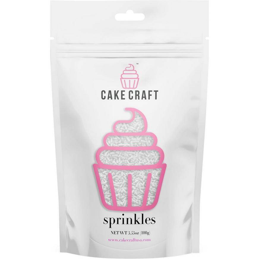 Cake Craft White Jimmie Sprinkles, 3.53oz