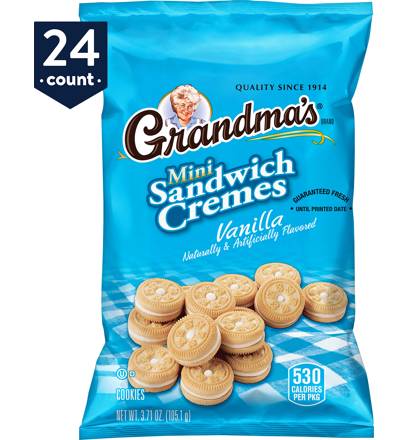 Grandma's Mini Vanilla Creme Sandwich Cookies, 3.71 Oz