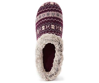 Aubergine Fair Isle Slippers, Female, Small 5-6