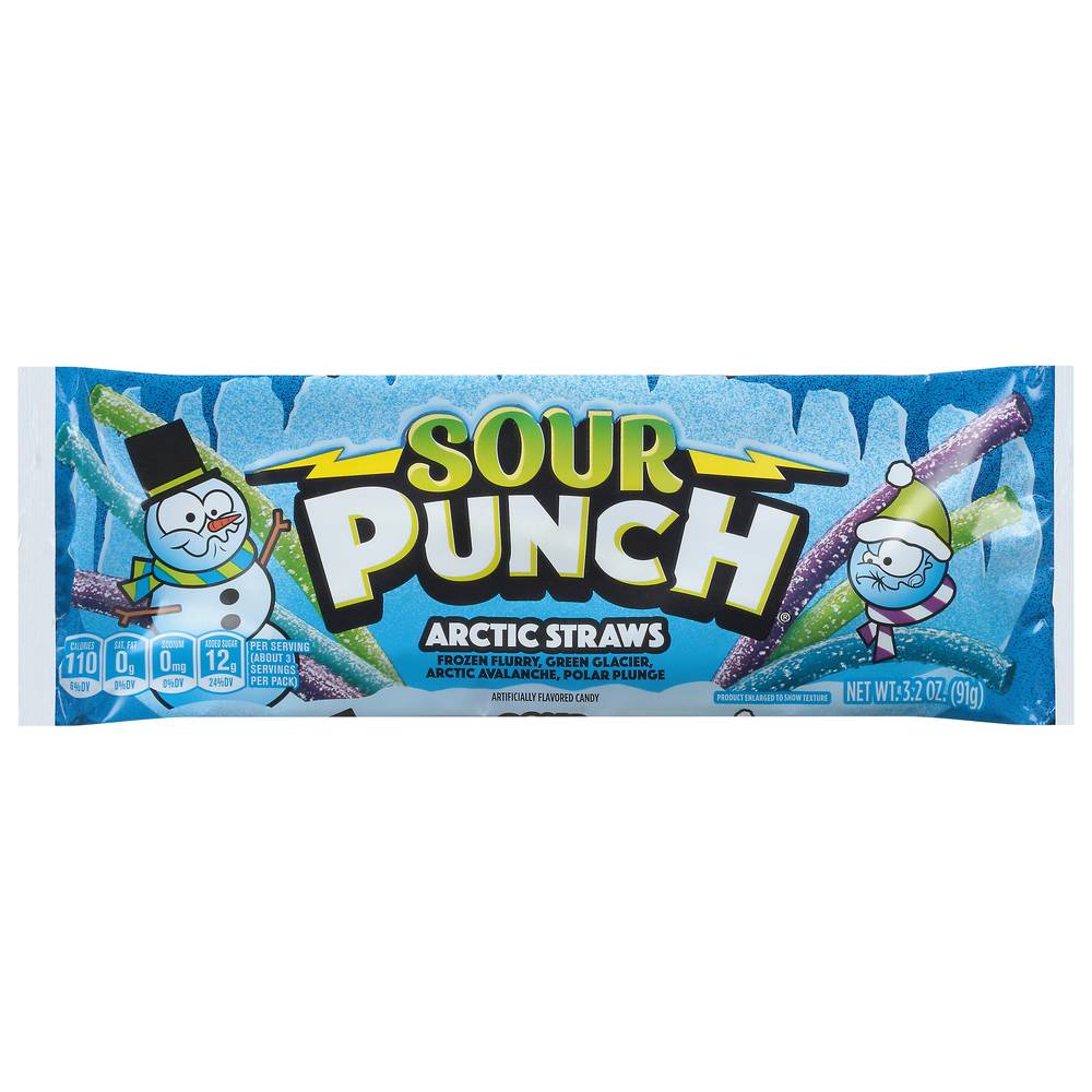 Sour Punch Arctic Straws Assorted Candy (3.2 oz)