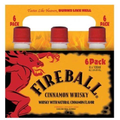 Fireball Cinnamon Malt 33 Proof 6 Pack 100ml