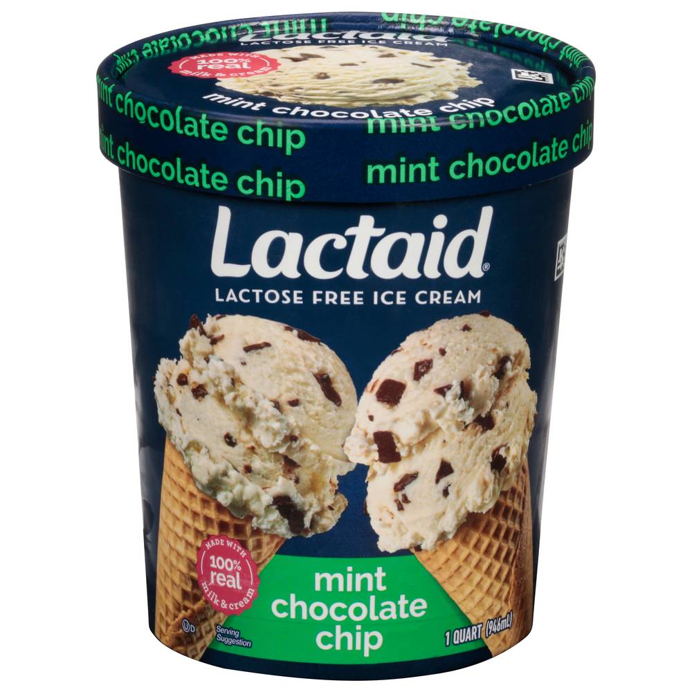 Lactaid 100% Lactose Free Mint Chocolate Chip Ice Cream (1 qt)