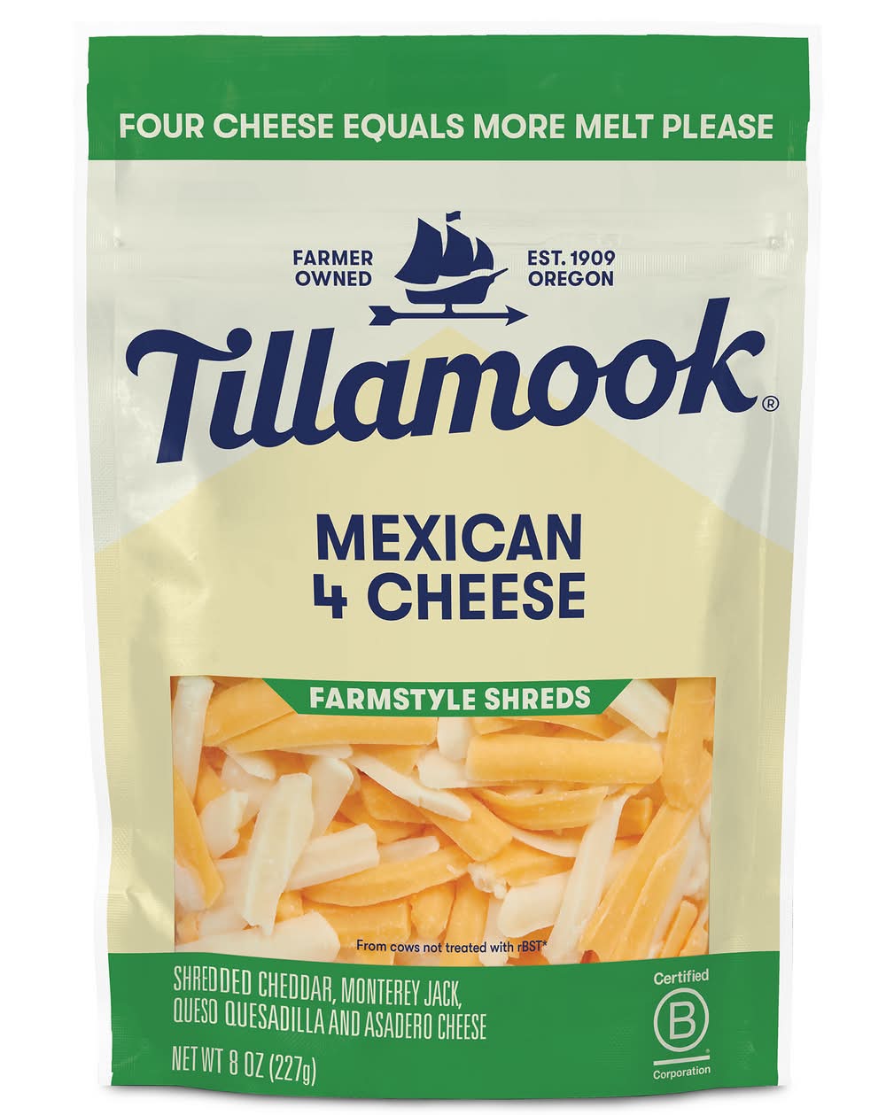 Tillamook Farmstyle Shreds Mexican 4 Cheese (8 oz)