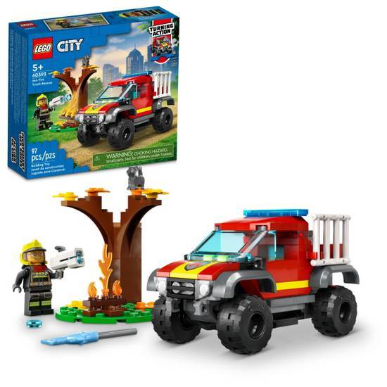 LEGO City 4x4 Fire Truck Rescue 60393 Building Toy Set
