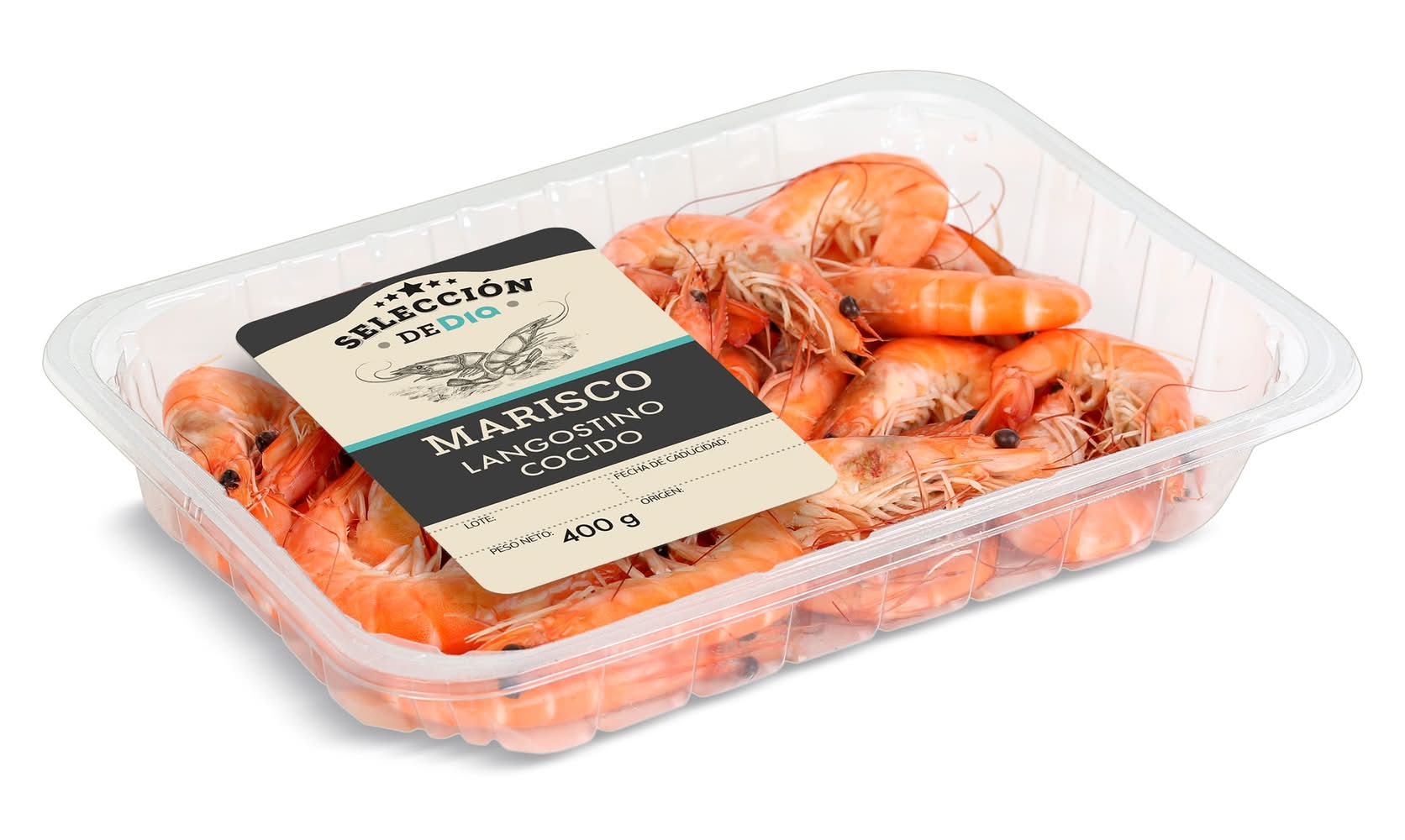 Langostino Cocido Selección De Dia Bandeja 400 G