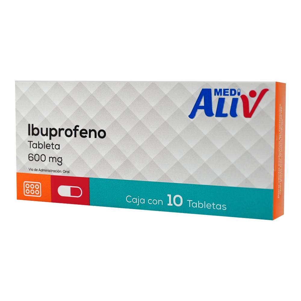 Medialiv ibuprofeno tabletas 600 mg (10 piezas)
