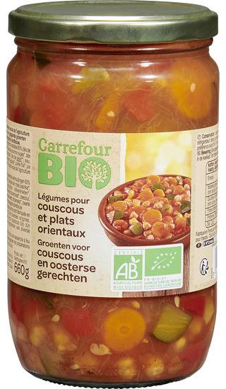 FID - Légumes cuisinés bio pour couscous CARREFOUR BIO - le bocal de 660g
