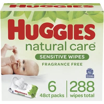 Huggies natural care lingettes douces à base de plantes pour bébé - natural care sensitive plant-based baby wipes (6 unités)