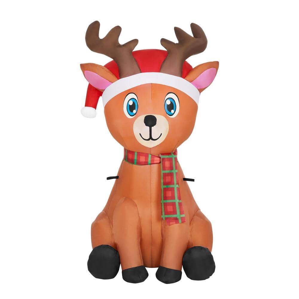 Home Accents Holiday Led Reindeer Christmas Airblown Inflatable, 3.5 ft