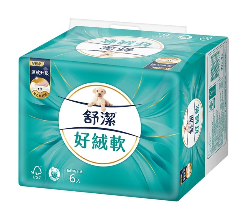 舒潔好絨軟抽取衛生紙FSC90X6 <90PC抽 x 6 x 1Bag袋>