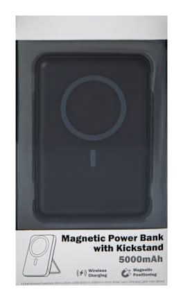 Magnetic Power Bank With Kickstand 5000MAh Black