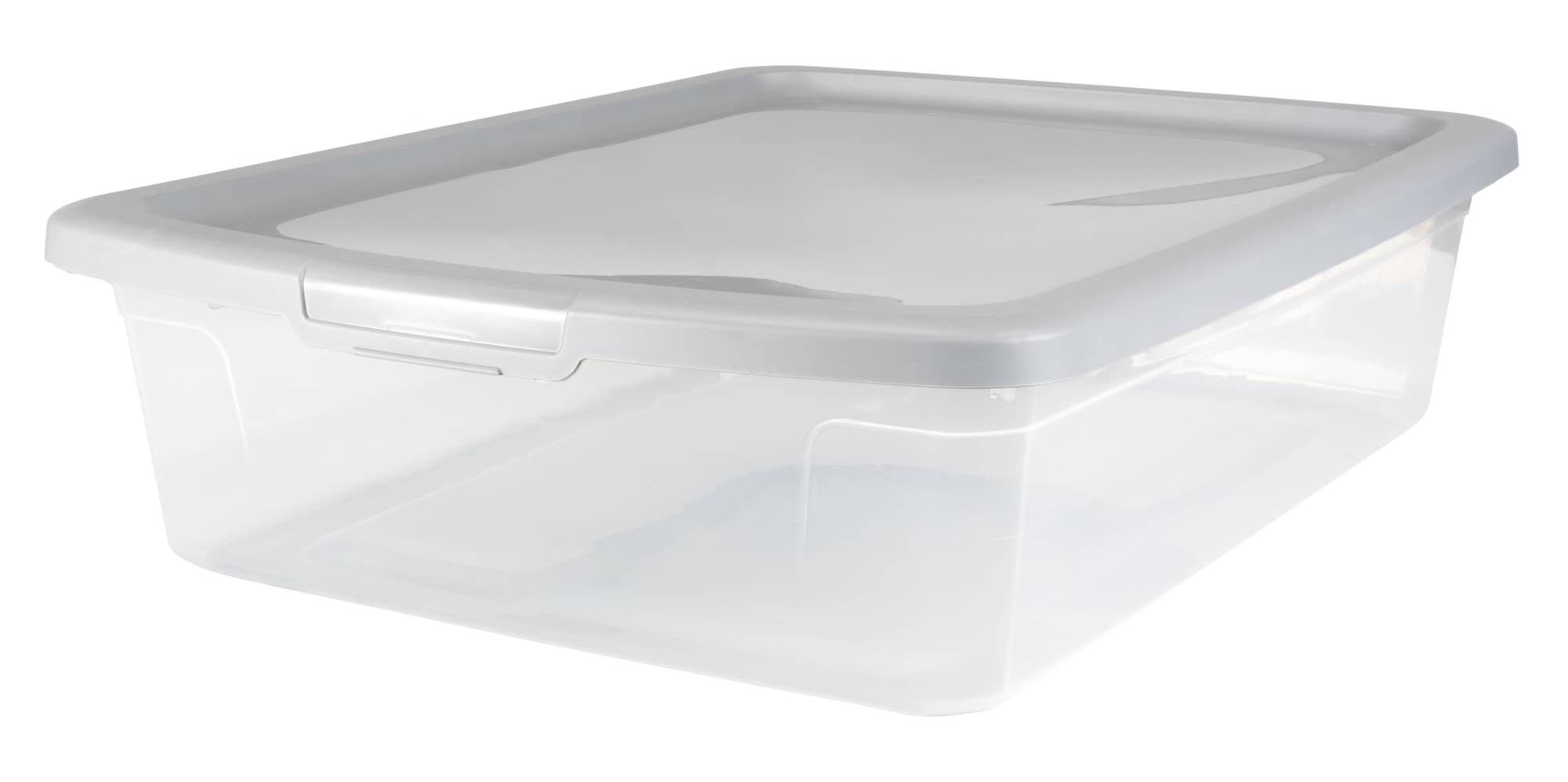 Project Source Large 7.5 -Gallons ( 30 -Quarts ) Clear Stackable Tote with Standard Snap Lid | 7232-010-522