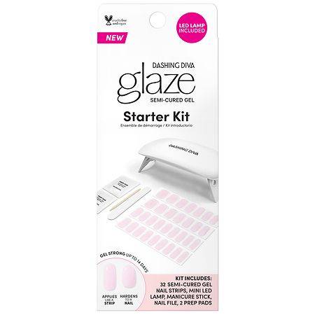 Dashing Diva Pink Glaze Gel Nail Strips Starter Kit
