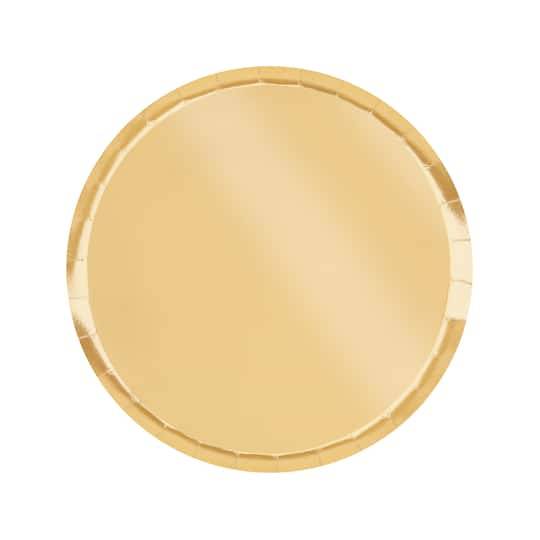 9" Gold Paper Plates By Celebrate It, 8Ct.