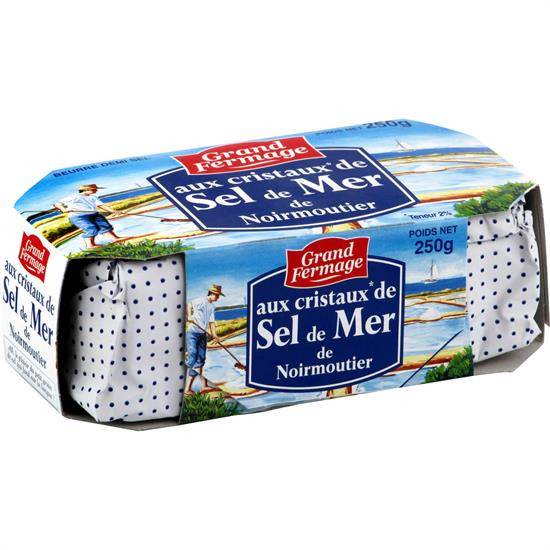 Beurre Demi-sel Aux Cristaux de Sel de Mer de Noirmoutier GRAND FERMAGE - la plaquette de 250 g