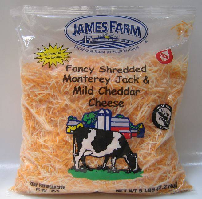 James Farm - Fancy Shredded Cheddar Jack Cheese - 5 lbs