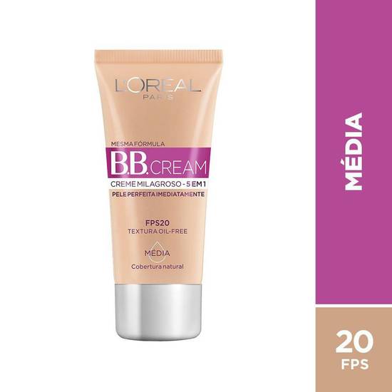 L'oréal paris base bb cream 5 em 1 média (30ml)