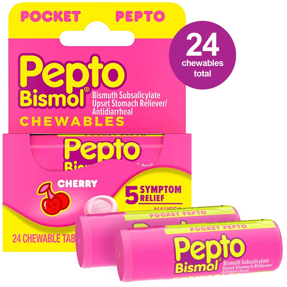 Pepto-Bismol Cherry 5 Symptom Relief Tablets (0.01 oz)