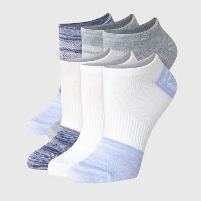 Hanes Moves Premium Women's 6PK Lightweight No Show Socks, X-Temp Size 5-9
