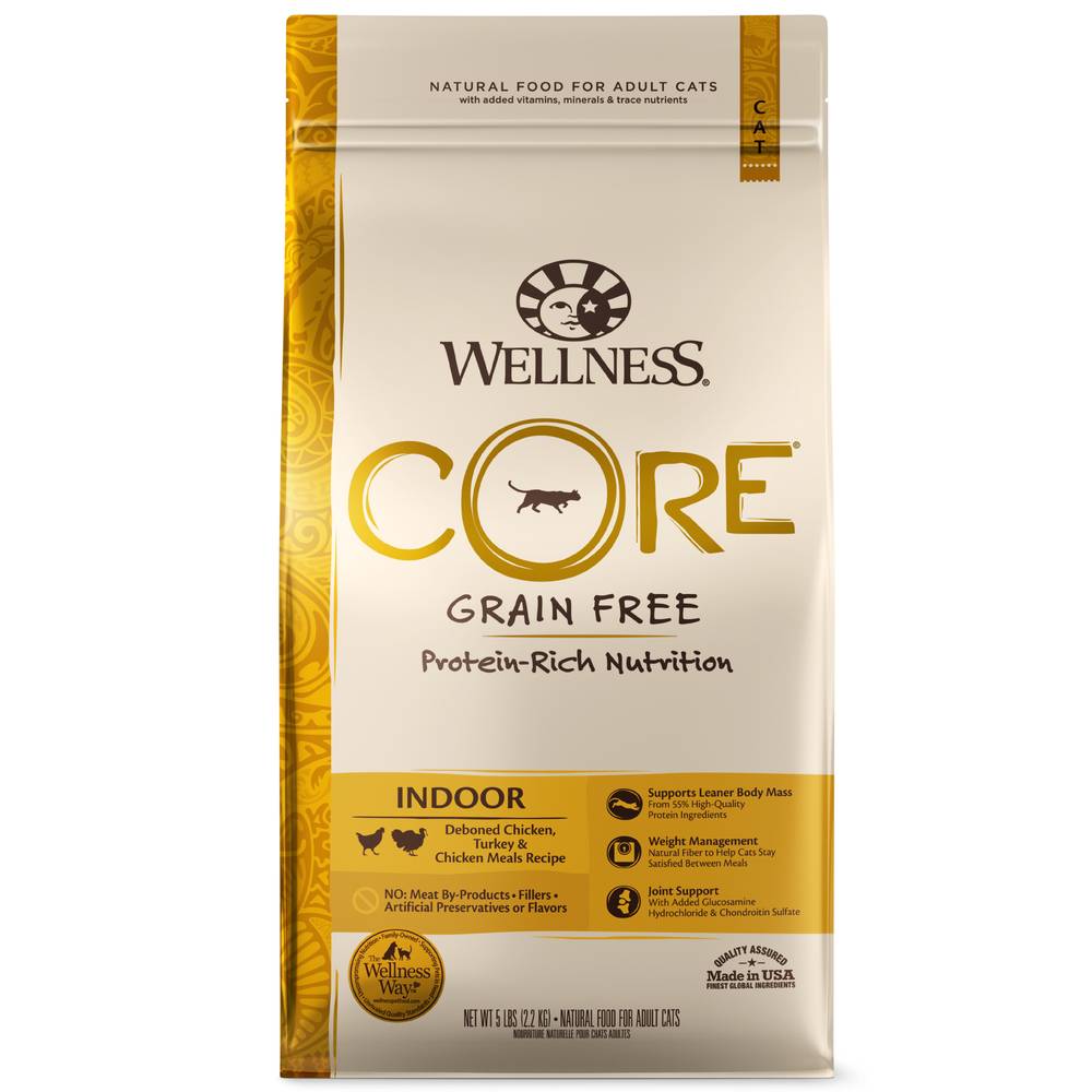 Wellness Core Grain Free Meal Indoor Formula Dry Cat Food Bag (turkey & chicken)