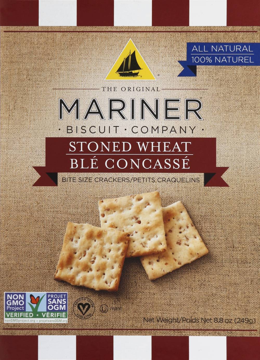 Mariner All Natural Vegan Stoned Wheat Bite Size Crackers (8.8 oz)