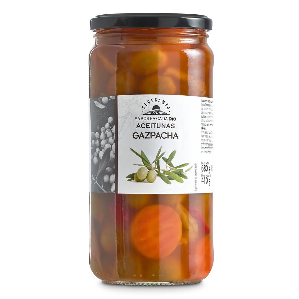 Aceitunas Gazpacha Vegecampo De Dia Frasco 410 G