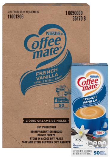 Coffee mate - French Vanilla Liquid Creamer Cups - 50 ct (50 Units)