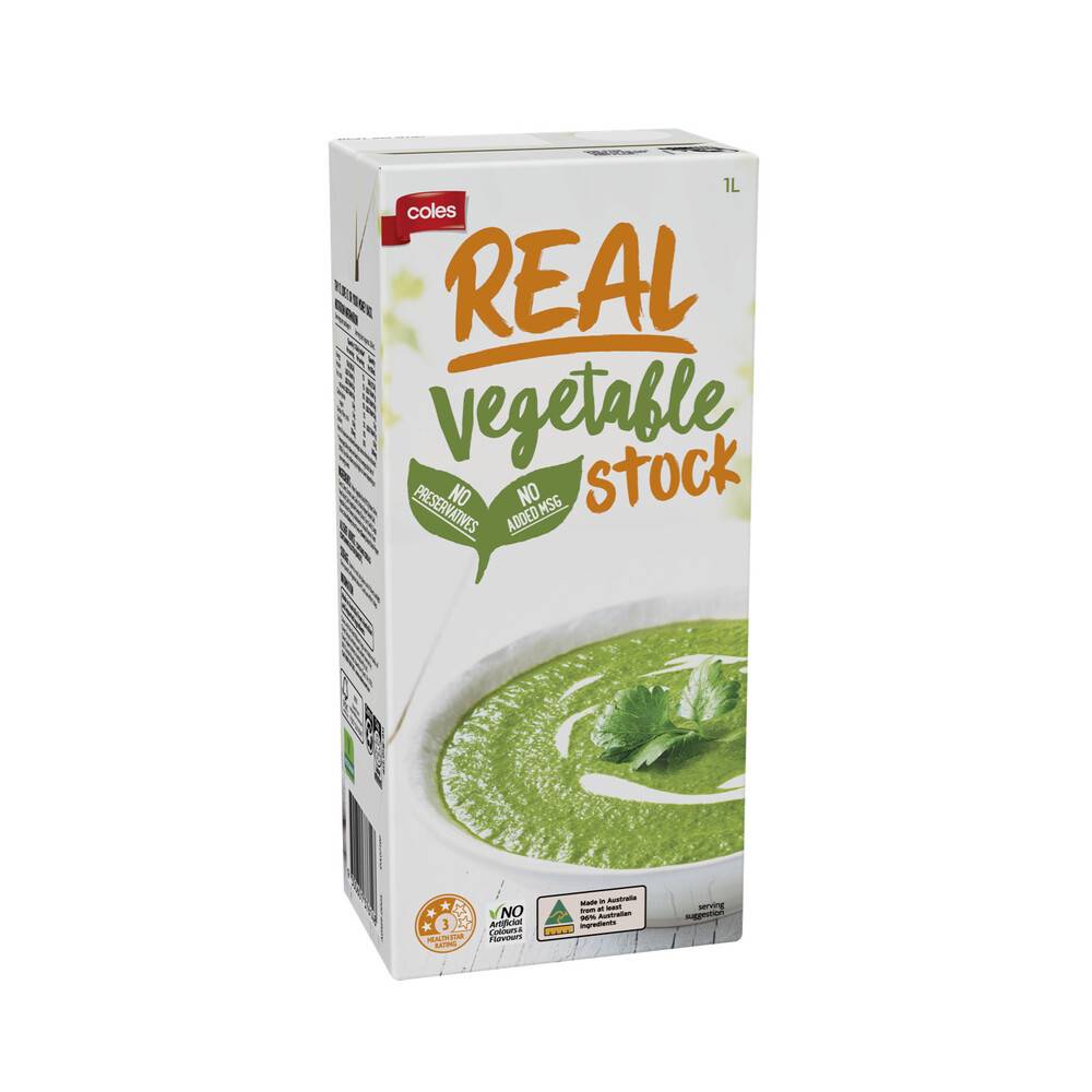 Coles Liquid Real Stock Vegetable 1L