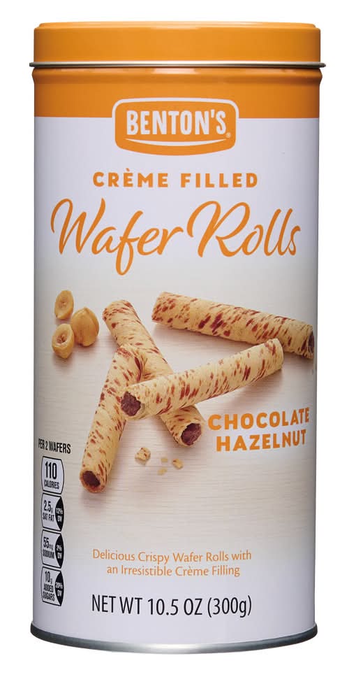 Benton's Cream Filled Wafers Rolls, Chocolate Hazelnut (10.5 oz)
