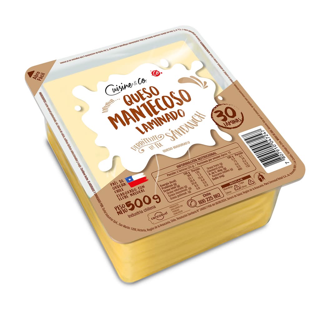 Cuisine & Co · Queso mantecoso laminado (30 un)