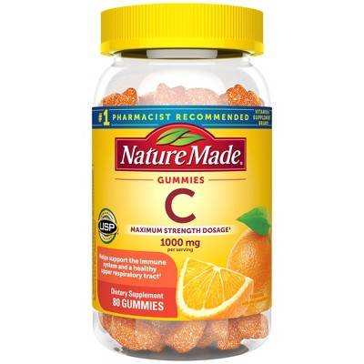 Nature Made Maximum Strength Dosage Vitamin C 1000 mg Dietary Supplement, Tangerine (80 ct)