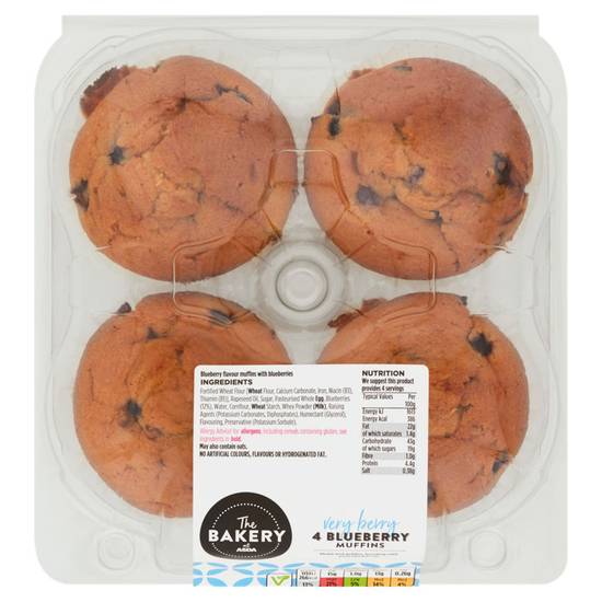 Asda The Bakery 4 Blueberry Muffins