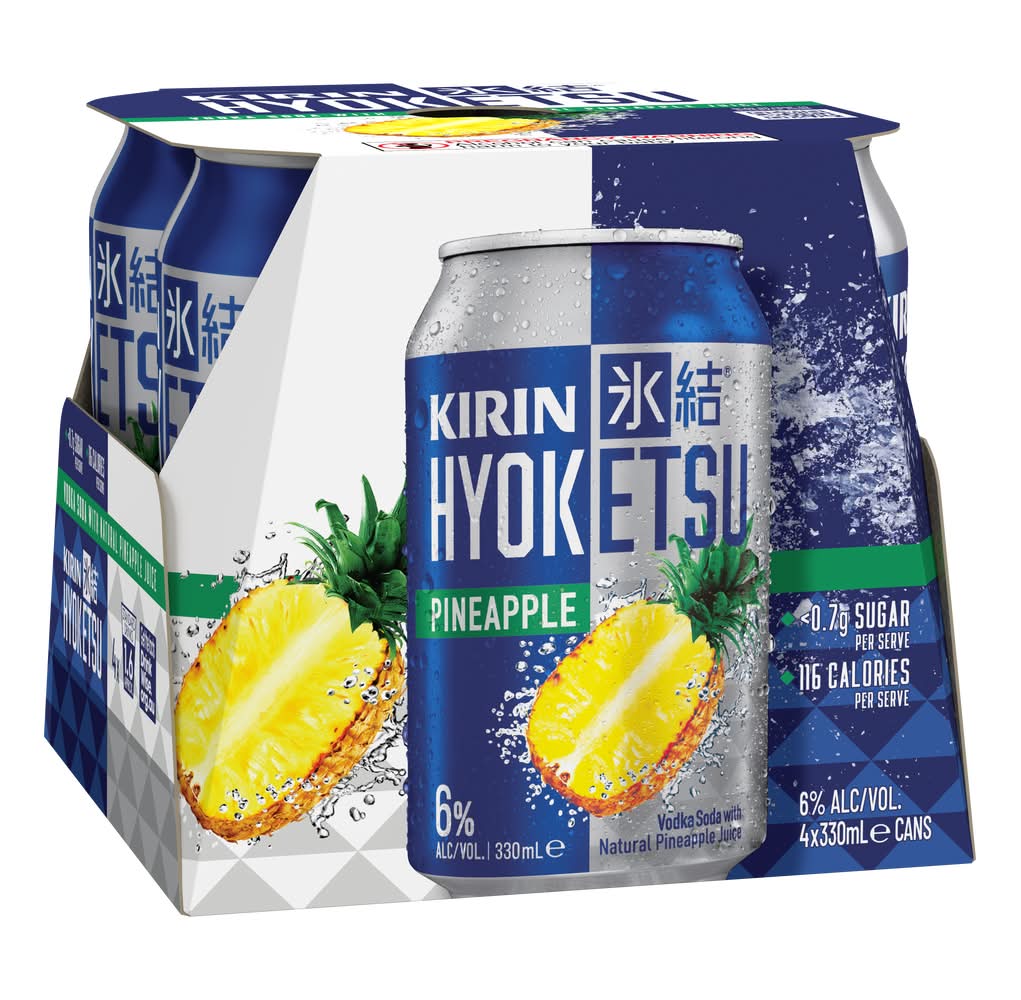 Kirin Hyoketsu Vodka Soda, Pineapple (4 x 330mL)
