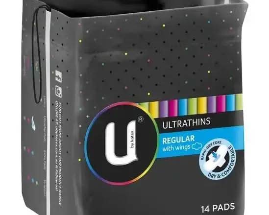 U by Kotex Regular Ultrathins with Wings 14pk