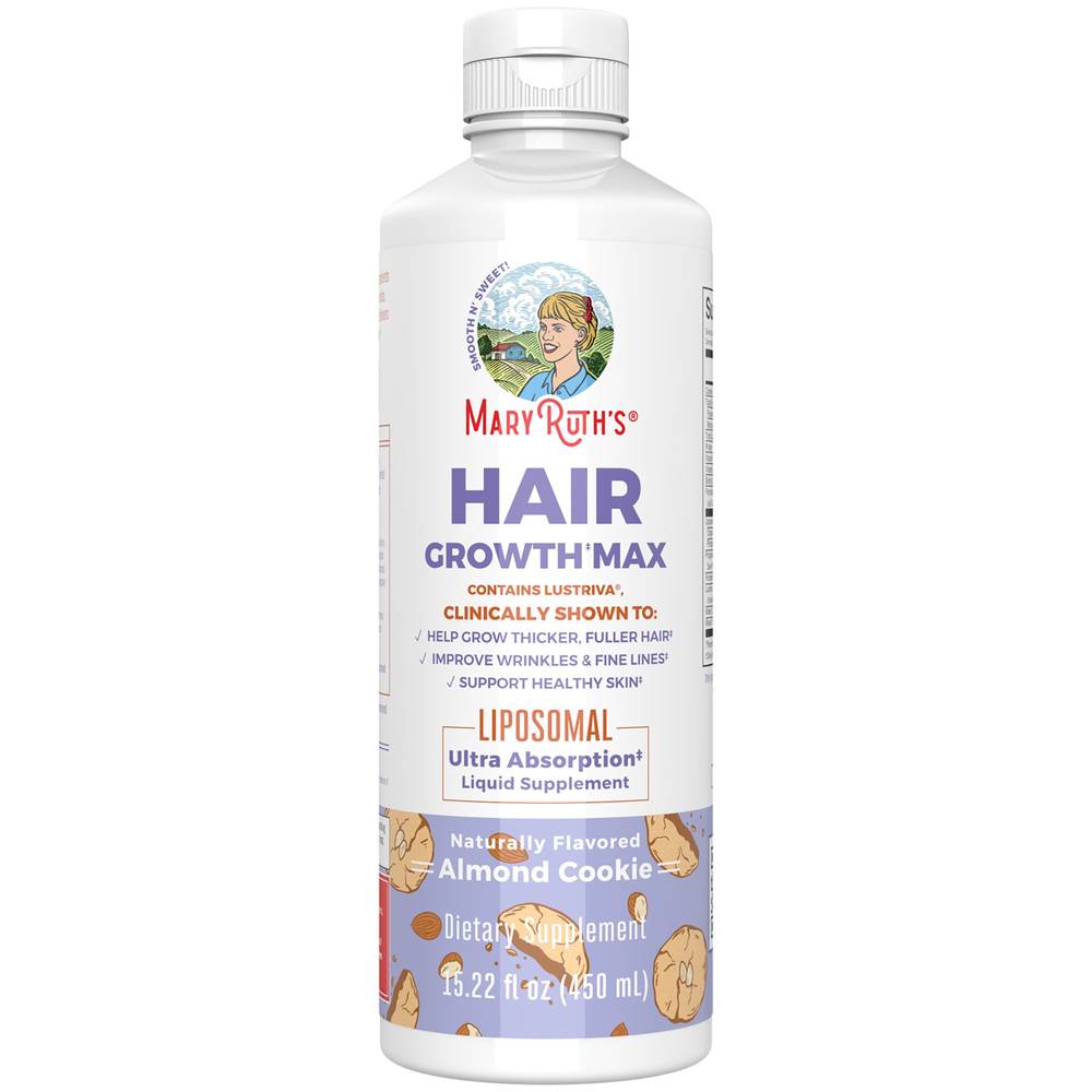 Hair Growth Max Liposomal Liquid With Lustriva - Almond Cookie (15.22 Fl. Oz. / 30 Servings)
