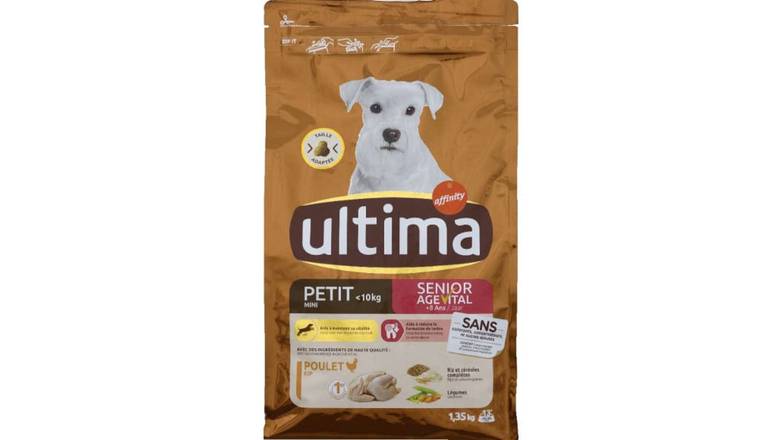 ULTIMA Ultima croquettes chien mini senior agevital +8ans - 1,35 kgs Le paquet de 1,35Kg