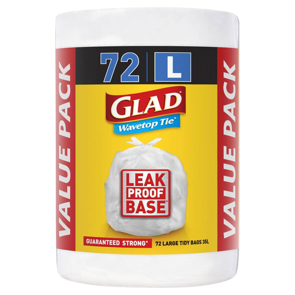 Glad Wavetop Tie Leak Proof Base Kitchen Tidy Bags 35L Delivery Near Me