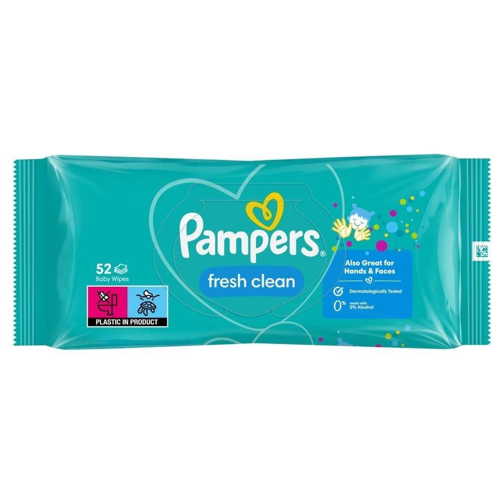 Pampers Fresh Clean Baby Wipes 1 Packs = 52 Wipes