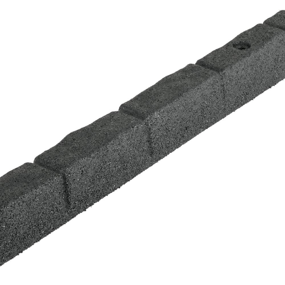 Rubberific 4-ft x 3-in SmartLoc Cobblestone Gray Rubber Landscape Edging Section | RCBE4DG36